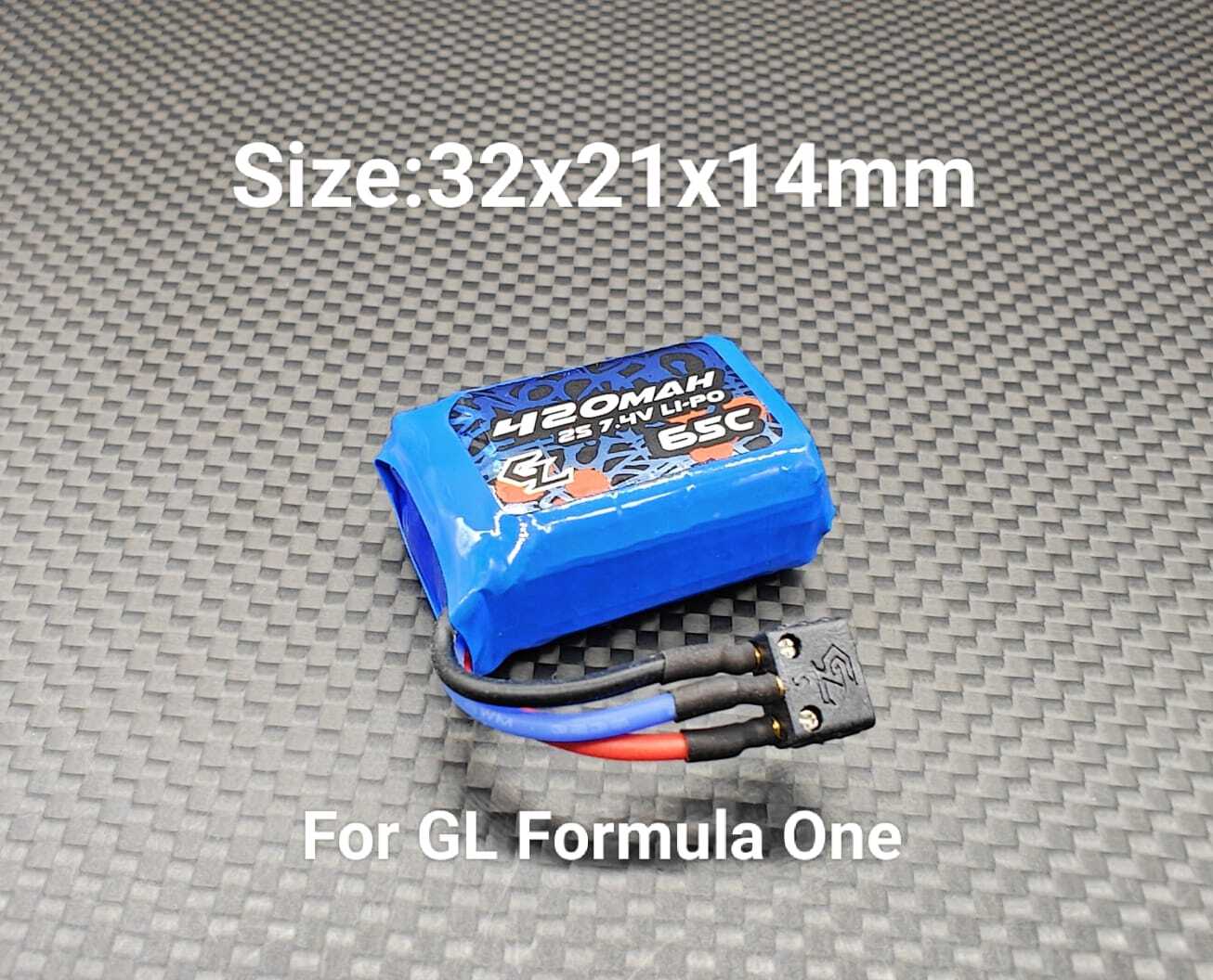 GL-FO-GBY 420mAh 7.4v 2s 65C LiPo Battery Pack for Formula One