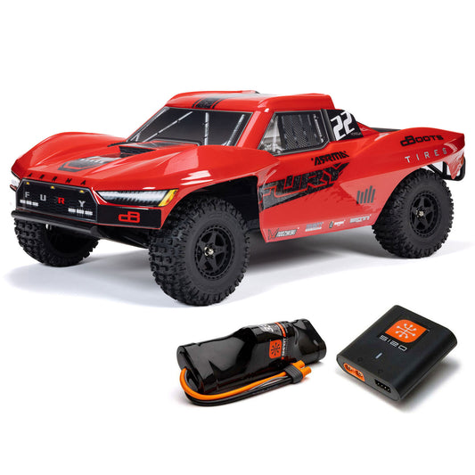 ARA3221ST1 1/10 FURY 2WD RTR Brushed Short Course Truck (Battery & Charger Included), Red