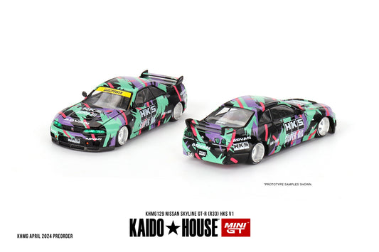 Mini GT Kaido House //129 Nissan Skyline GT-R (R33) HKS V1 HE