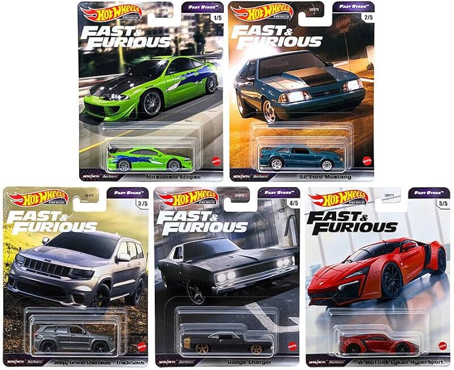 HotWheels Premium Fast And Furious Full Set Fast Stars