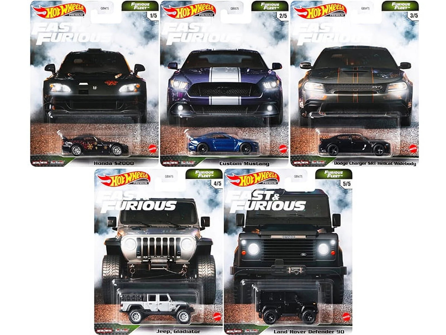 HotWheels Premium Fast And Furious Furious Fleet Full Set HE