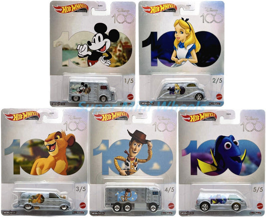 HotWheels Premium Pop Culture Disney 100 Full Set HE