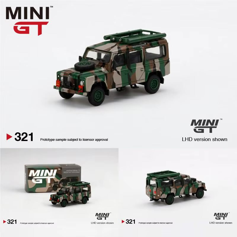 Mini GT #321 Land Rover Defender 110 Malaysian Army “Harimau Belang” HE