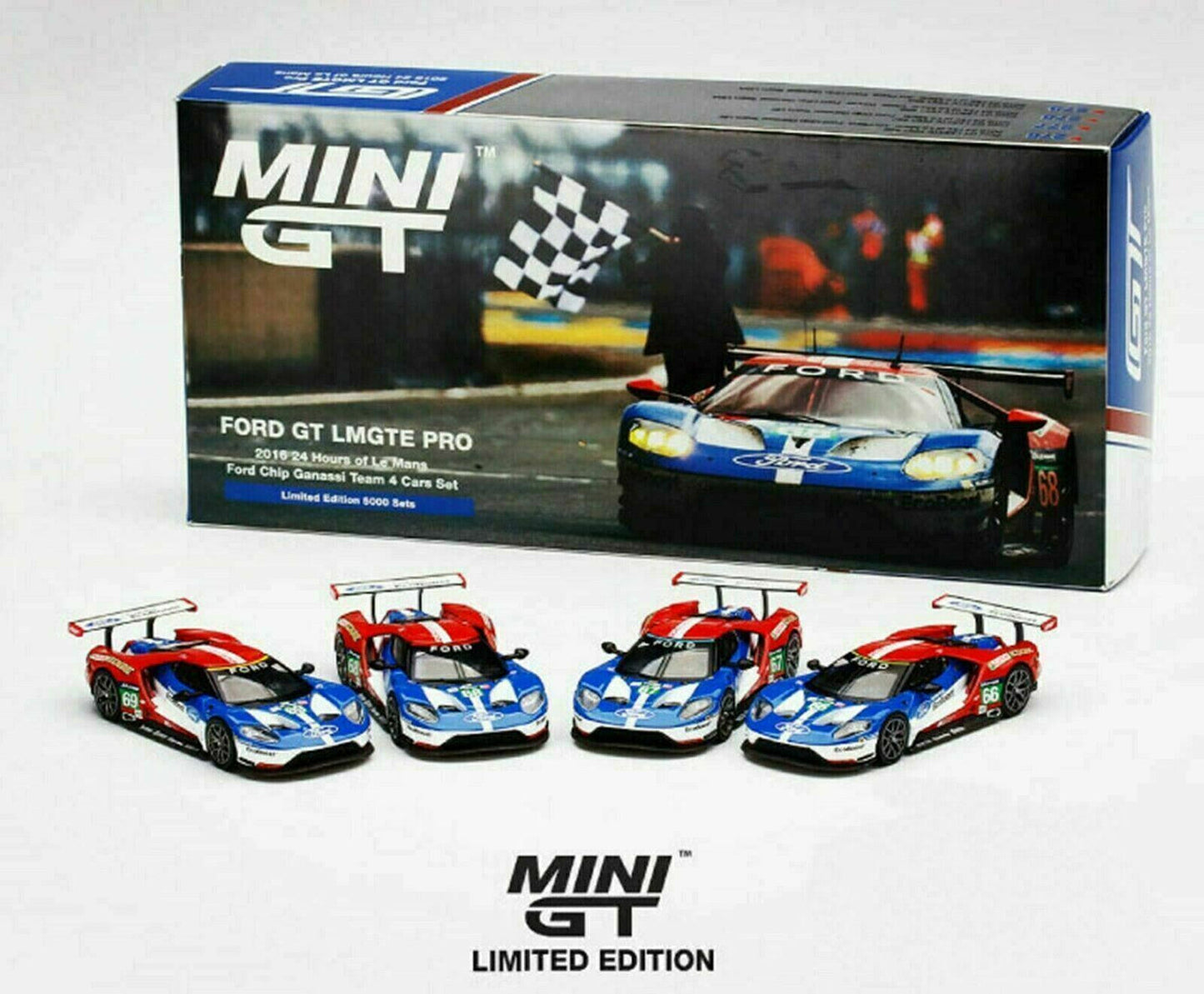 Mini GT Ford GT LMGTE Pro 2016 24 Hours Of Le Mans 4pk HE