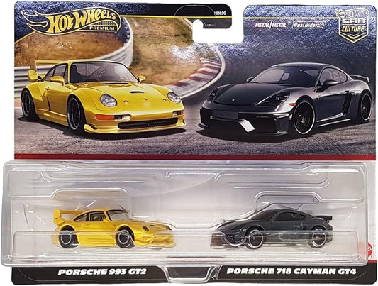 HotWheels Premium Car Culture 2pk Porsche 993 GT2 & Porsche 718 Cayman GT4 HE