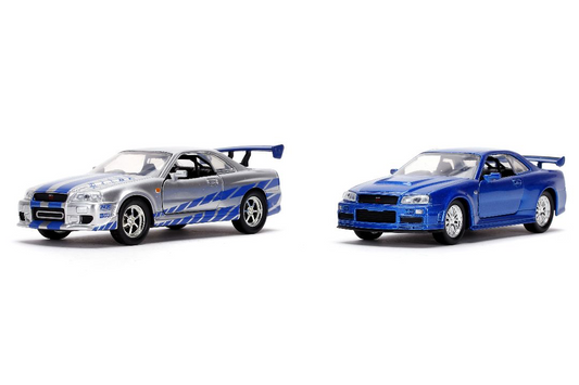 JAD31980 Jada 1/32 "Fast & Furious" Twin Packs Brian's Nissan Skyline & Brian's Nissan Skyline