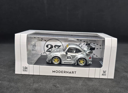 ModernArt RWB Porsche Pink Pig Silver W/Flag HE