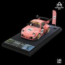 Modernart Porsche RWB Pink Pig W/Flag HE