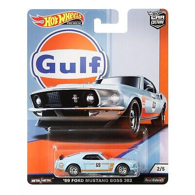 HotWheels Premium Car Culture GULF ‘69 Ford Mustang Boss 302 HE