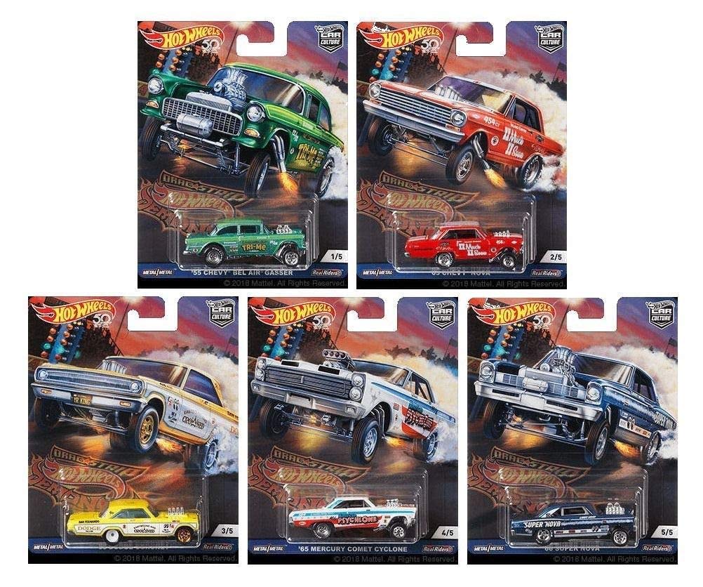 HotWheels Premium Car Culture 2018 Dragstrip Demons Full Set HE