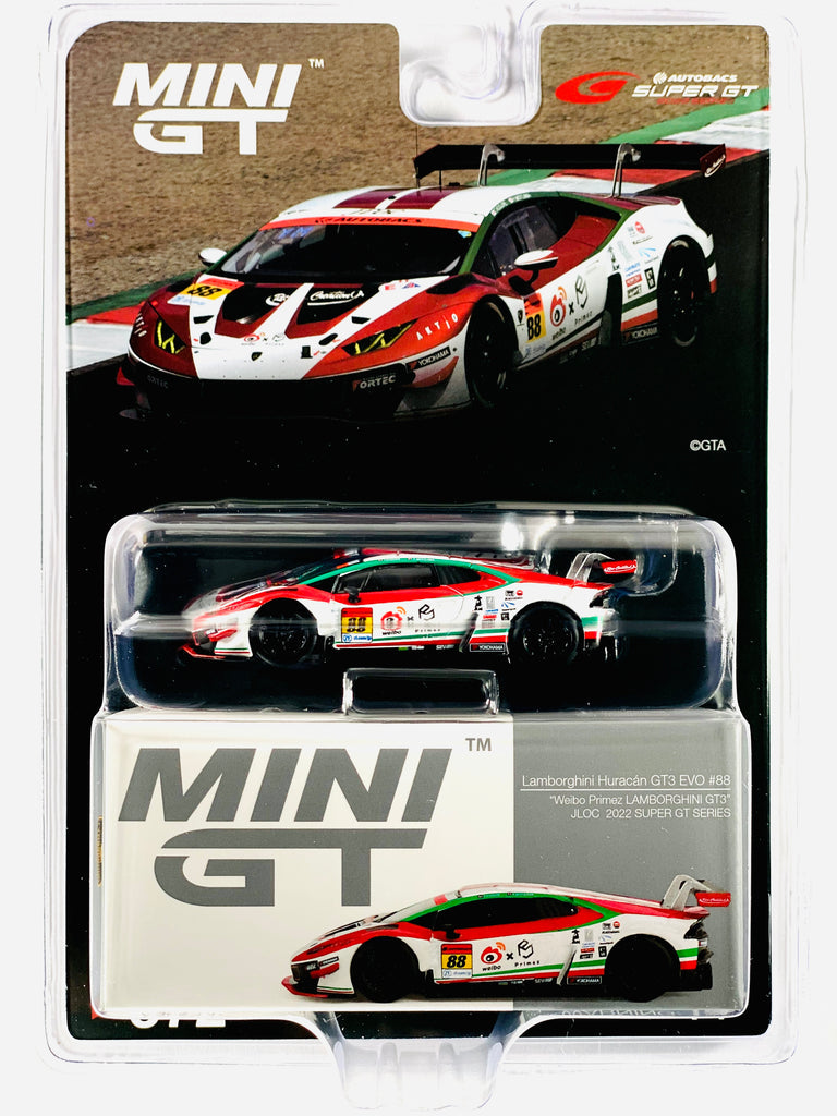 Mini GT #572 Lamborghini Huracán GT3 EVO #88 “Weibo Primez LAMBORGHINI GT3” JLOC 2022 Super GT Series HE