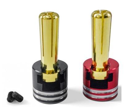 HDTC01601 Hobby Details Bullet Plug Grips with 5mm Bullets (Black/Red)
