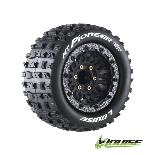 LOULT3308SX Louise R/C MT-Pioneer 2.8" Removable Hex Black Whls 5.4" OD(2)