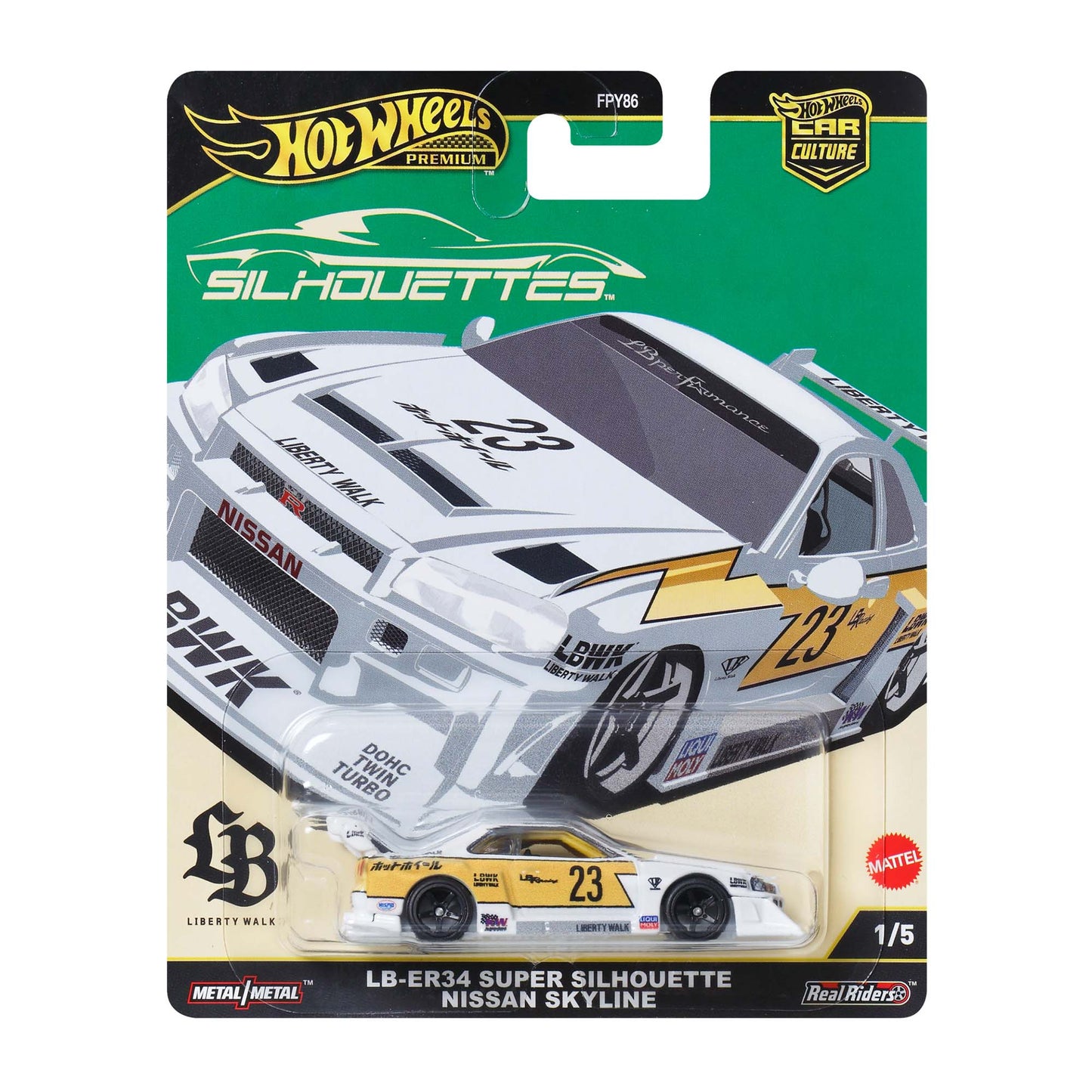 HotWheels Premium Car Culture Silhouettes LB-ER34 Super Silhouette Nissan Skyline HE