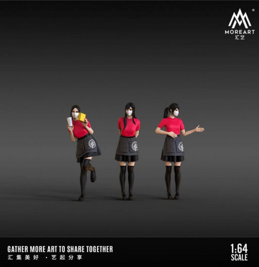 MoreArt Resin Doll Model Waiter Girl Set