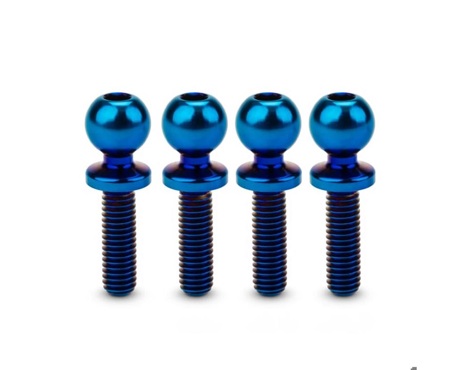 JCO5134-1 JConcepts 5.5mm Revolved Titanium Ball Studs (Blue) (4) (10mm)