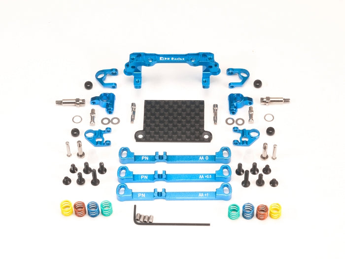 MR3080B PN Racing Mini-Z V4 MR03/PNR2.5W Double A-Arm Front Suspension (Blue)
