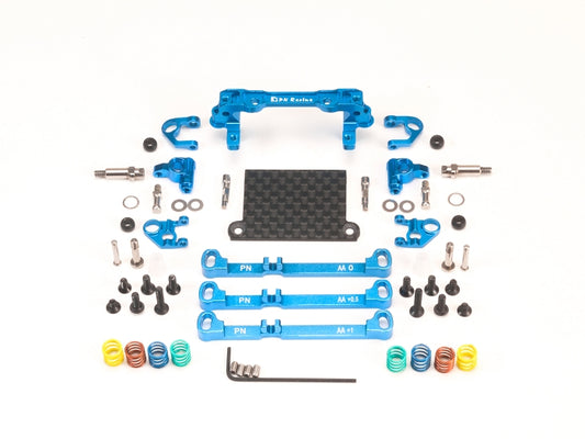 MR3080B PN Racing Mini-Z V4 MR03/PNR2.5W Double A-Arm Front Suspension (Blue)