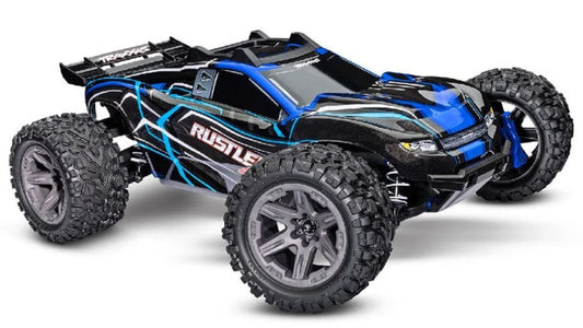 TRA67164-4BLUE Traxxas Rustler 1/10 4X4 Brushless Stadium Truck RTR - Blue