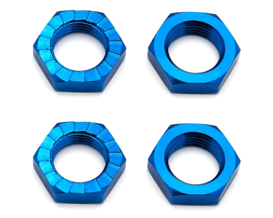 ASC81082 Team Associated 17mm Aluminum Serrated Wheel Hex Nut (Blue) (4)