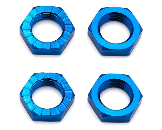 ASC81082 Team Associated 17mm Aluminum Serrated Wheel Hex Nut (Blue) (4)