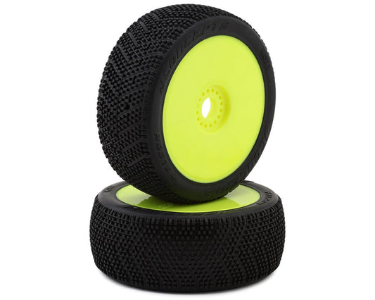 JCO4071-22 JConcepts Falcon Pre-Mounted 1/8th Buggy Tires (Yellow) (2) (Green)