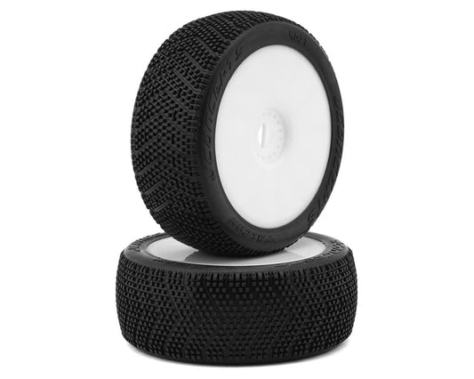 JCO4071-12 JConcepts Falcon Pre-Mounted 1/8th Buggy Tires (2) (White) (Green)