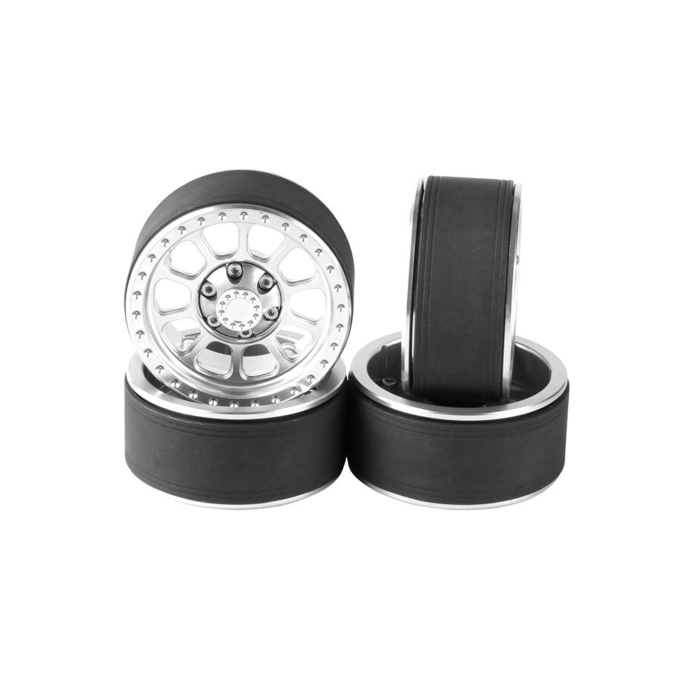 HDTCW03003C Hobby Details 1.9" Aluminum Wheels - Flower 10 Style(4)(Silver)