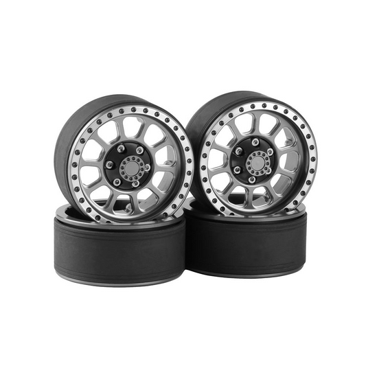 HDTCW03003D Hobby Details 1.9" Aluminum Wheels-Flower 10 Style(4)(Gun Metal)