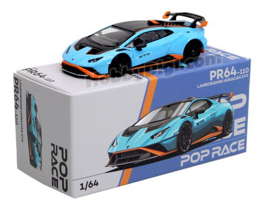 Pop Race Lamborghini Huracan STO Blu Laufey/Arancio Xanto