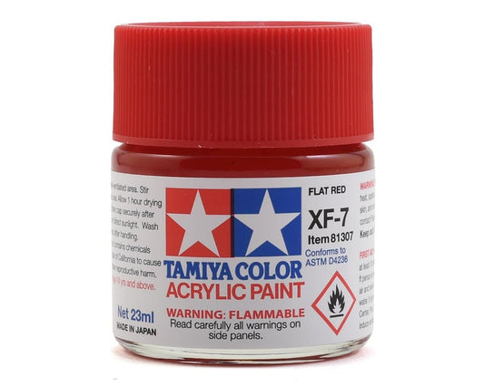 81307 Tamiya XF-7 Flat Red Acrylic Paint (23ml)