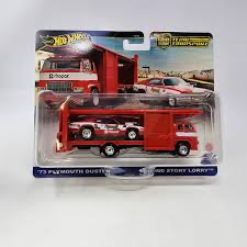 Hot Wheels 73 Plymouth Duster / Second Story Lorry Team Transport