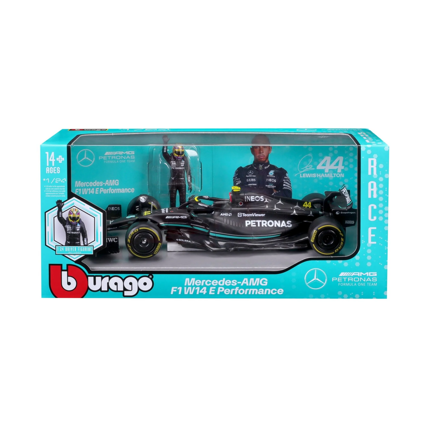 Bburago 1/24 Scale AMG Petronas Formula 1 Team w/ Figure