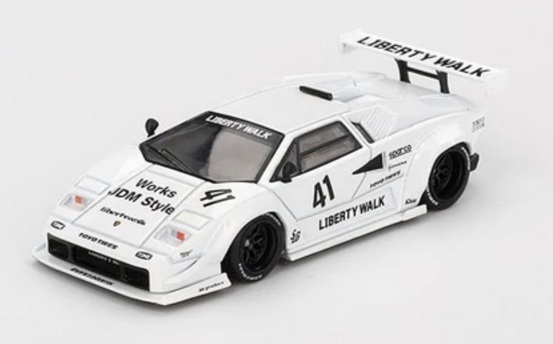 Mini-GT Lamborghini Countach LB Works 2024 Tokyo Auto Salon White