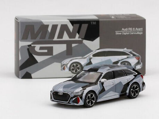 Mini GT #255 Audi RS 6 Avant Silver Camo - China Exclusive