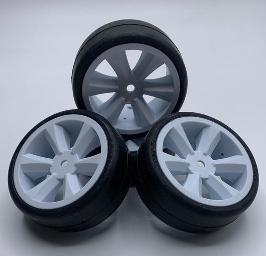 Gravity RC G-SPEC Type C Rubber touring car tires , Gravity RC Edge wheel, White (4) Normal Compound