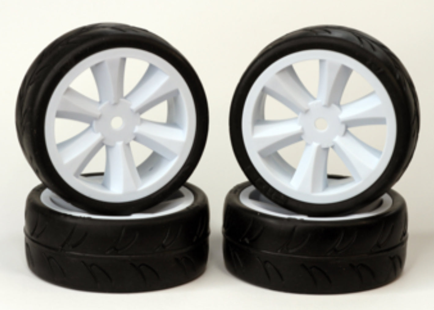Gravity RC USGT non belted pre glued tires ( edge wheel, white) (4)