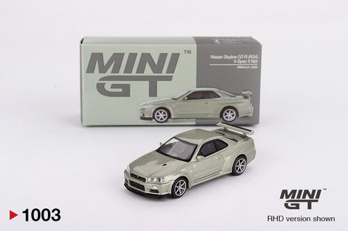 Mini-GT Nissan Skyline GT-R R34 V-Spec II Nur Millenium Jade