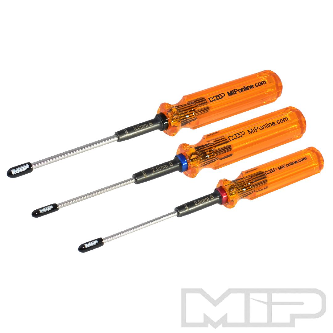 MIP9606 MIP Hex Driver Ball End Wrench Set Gen 2, Metric (3), 2.0mm, 2.5mm, & 3.0mm