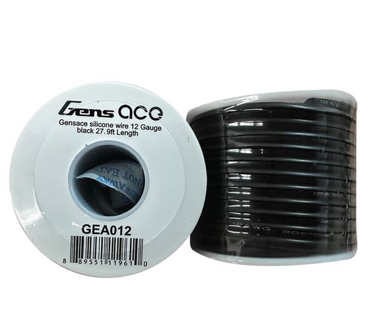 GEA012 Gens Ace Silicone Wire 12 Gauge Black 36.09ft (11m) Length