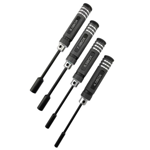 HDTT11022 Hobby Details Nut Drivers Set - Black - 4.0mm, 5.5mm, 7.0mm, 8.0mm