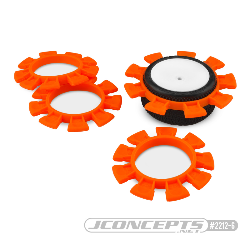 JCO2212-6 JConcepts Satellite Tire Gluing Bands - Orange - Fits 1/10th, SCT, and 1/8th Buggy