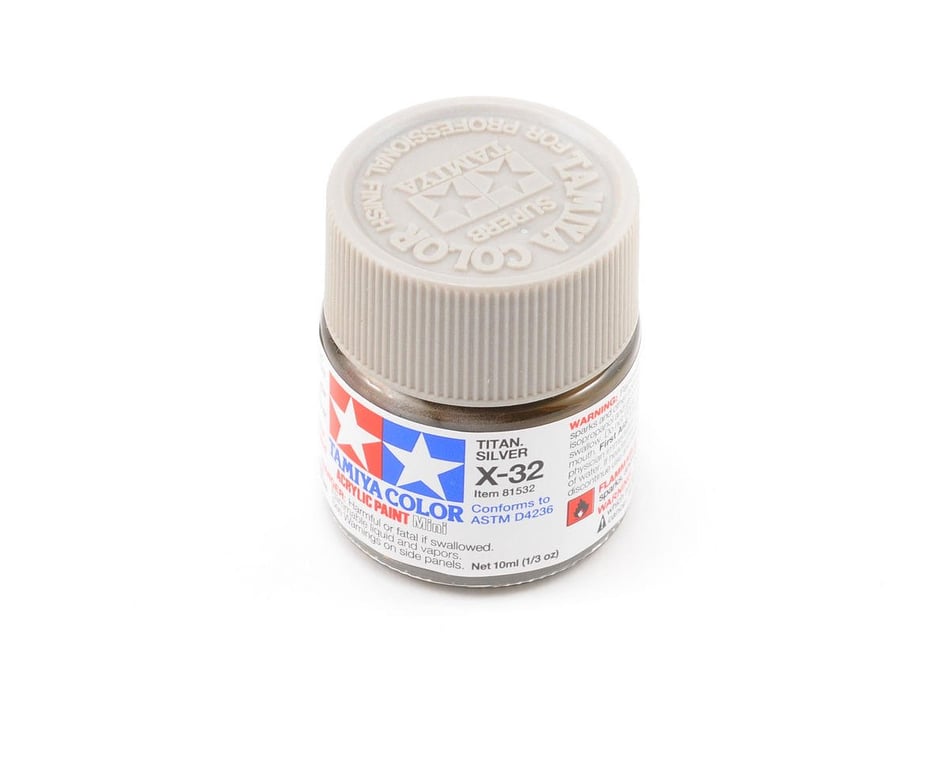 81532 Tamiya X-32 Metallic Titan Silver Acrylic Paint (10ml)