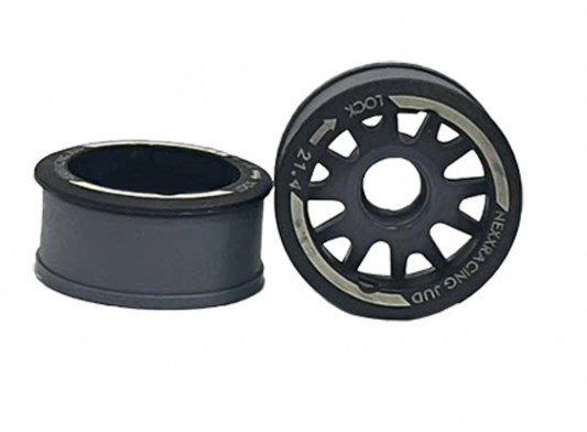 Nexx Racing “JUD” threaded carbon-fiber reinforced EVO Flanged Front Wheels (2) pcs for Mini-Z (GREY)