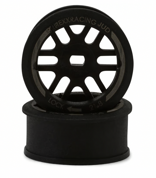 NEXX Racing Mini-Z "JUD" EVO Front Threaded Side-Wall AWD Carbon-Fiber Rims (2mm Offset) (Black) (2)
