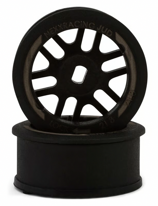 NEXX Racing Mini-Z "JUD" EVO Front Threaded Side-Wall AWD Carbon-Fiber Rims (0 Offset) (Black) (2)