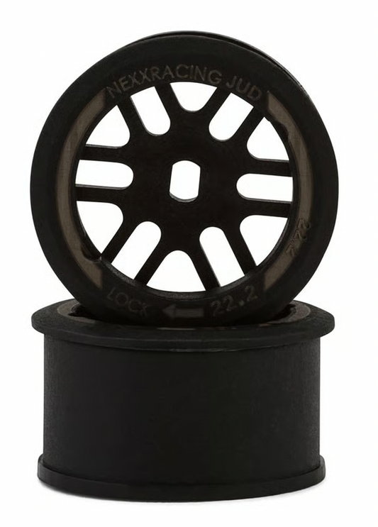 NEXX Racing Mini-Z R11 Rear Threaded Side-Wall AWD Carbon-Fiber Rims (0 Offset) (Black) (2)