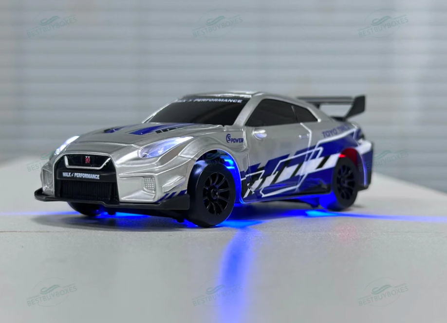 D43-02Q5 1:43 Alloy Drift Car GTR - Blue/SIlver