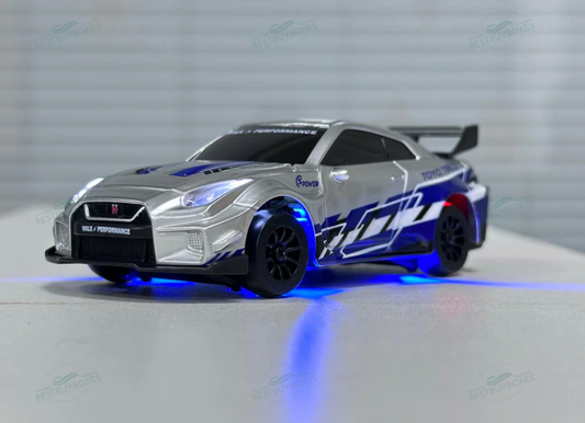 D43-02Q5 1:43 Alloy Drift Car GTR - Blue/SIlver