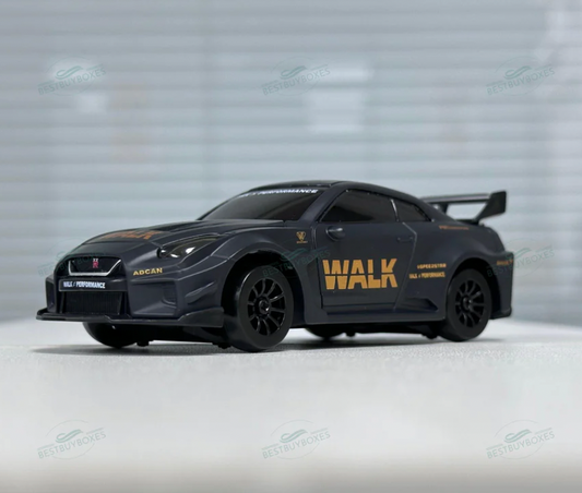 D43-02Q9 1:43 4WD Alloy RC Drift Car GTR Walk- Black/Yellow